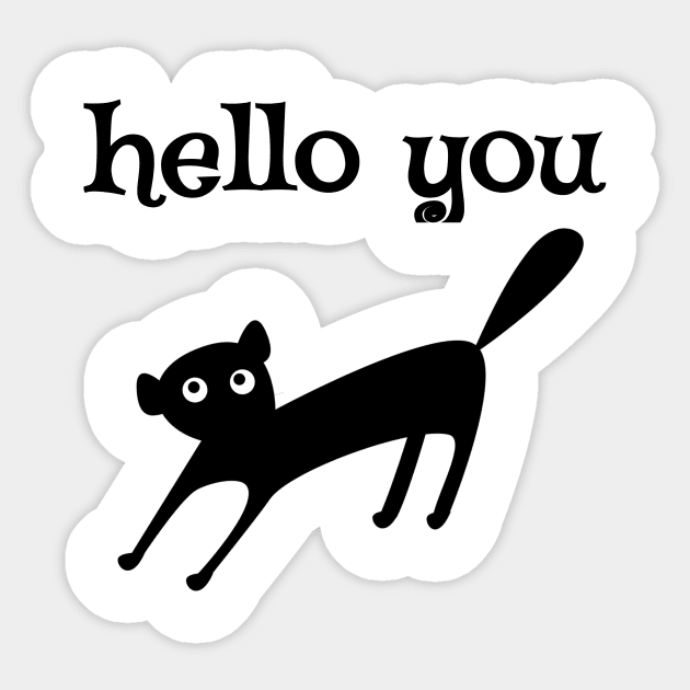 hello you funny cat Sticker by summerDesigns